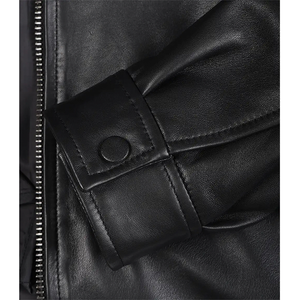 Blousons en cuir de vachette véritable noir pour hommes 2026 – Respirants, coupe-vent, style motard, fermeture éclair, col rabattable, coupe classique - Product Image 6