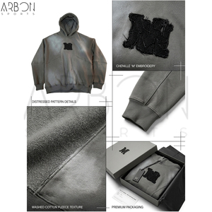 Sweat-shirts en molleton de coton lourd, entièrement personnalisés, fabriqués par le meilleur fournisseur, tendance, confortables, de qualité supérieure, effet usé - Product Image 4