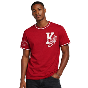 T-shirt Ringer en chenille Kappa Alpha Psi Summers, vêtement de fraternité grecque Krimson avec un design classique, confort premium et coupe élégante - Product Image 1