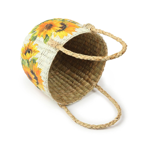 Premium Quality Round Rattan Woven Hand <b>Basket</b> <b>Plastic</b> Fruit Bowl For Picnic Food & Room Storage Packaged in Cartons Usage Home - Product Image 6