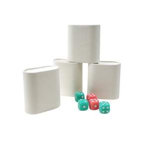 Copa de Dados Redonda Clásica Hecha a Mano OEM de Fábrica con Logotipo Personalizado, Cuero PU Blanco de Alta Calidad para Backgammon o Juegos de Mesa - Product Image 5