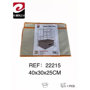 กล่องเก็บของผ้าไม่ทอพร้อมฝาปิด 40X30X25 ซม. กล่องจัดระเบียบ CAJA DE ORGANIZADOR - Product Image 2
