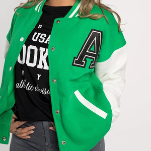 Women's High Quality Custom Cropped Wool Breathable <b>Varsity</b> <b>Jacket</b> for Plus Size Gym Winter Use - Product Image 6