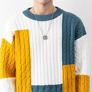 Cárdigan Transpirable de Diseño Personalizado con Materiales Frescos, Suéter de Punto con Parches para Hombre, Jersey de Manga Larga para Invierno - Product Image 3