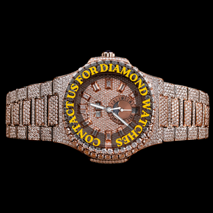 Montre homme chronographe personnalisée de haute qualité avec cadran carré, deux tons, diamants Moissanite, classique, en acier inoxydable - Product Image 1
