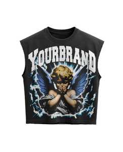 Conjunto de Camiseta Casual para Hombre de Alta Calidad 2025 con Pantalones Cortos de Algodón Transpirable con Lavado Ácido, Logotipo Personalizado OEM, Conjunto de Verano - Product Image 1