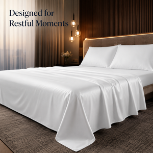Sábana Blanca Lisa de Lujo de 400 Hilos |   Ropa de Cama Suave y Transpirable para Hoteles, Resorts, Habitaciones, Hogares y Suministros de Hostelería - Product Image 4