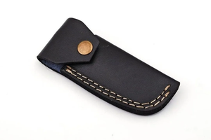 Navaja Plegable de Acero de Damasco con Mango Rojo y Azul, Diseño de Estrella, Hoja de Punta Caída, Apertura con Perilla de Pulgar - Product Image 5