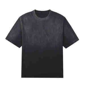 T-shirt Sportif Homme Coupe Slim Effet Délavé Personnalisé Spandex/Polyester Logo Avant Effet Vieilli Streetwear Tee-shirt Vierge OEM - Product Image 3