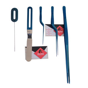 Pinzas de Cocina de Acero Inoxidable Azules Resistentes al Calor de Grado Quirúrgico, Juego de 5 Piezas con Espátula - Product Image 1