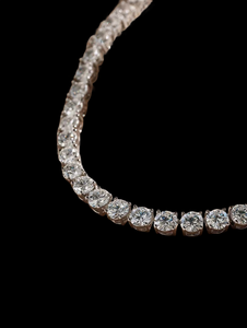 Luxury 18K Solid Gold Diamond Necklace <b>Round</b> Brilliant Cut Claw Setting Women's Wedding Fine Chain GIA Certified for Sale - Product Image 1