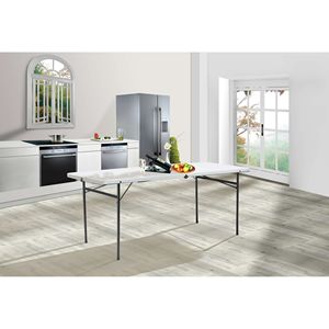 Tavolo Pieghevole in Plastica Bianco da 6 Piedi, Portatile per Campeggio, Picnic, Spiaggia e Uso Esterno - Product Image 2