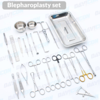 DAVICON ENTERPRISES Kit d'instruments de chirurgie des paupières en acier inoxydable allemand de qualité supérieure pour blepharoplastie, en plastique, pour chirurgie esthétique, tungstène