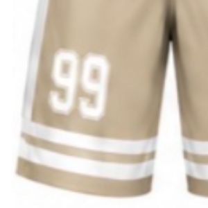 Pantalones Cortos de Hockey sobre Hielo Sublimados en Color Beige para Hombre, Uniformes Deportivos con Rayas de Poliéster, Ropa Ligera para Entrenamiento y Rendimiento en Equipo - Product Image 6