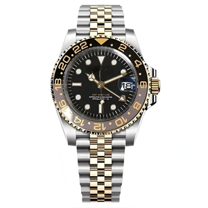 Reloj Deportivo de Buceo GMT Hercules con Logotipo Personalizado, Movimiento Seiko NH35, Correa de Cuero, Caja de Acero Inoxidable y Esfera Analógica - Product Image 1