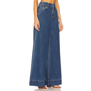 Jeans Casuales de Mujer, Cintura Alta Elástica, Corte Recto, Holgados, Lavado Snow Wash, Servicio OEM - Product Image 4