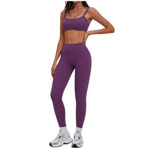 Conjunto de Yoga Personalizado al por Mayor para Mujer, Ropa Deportiva de Verano, Sujetador Deportivo y Leggings de Fitness con Efecto Levanta Glúteos, Conjunto de Yoga Transpirable - Product Image 1