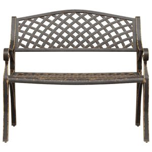 Banc de jardin en bronze durable, en aluminium moulé, de taille moyenne, pour usage extérieur - Product Image 3