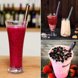 High Quality Seller <b>Reusable</b> Stainless Steel <b>Straws</b> Cleaning Brush BPA-Free Drinking Juice Smoothies - Product Image 2