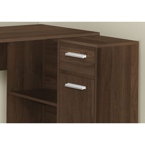 Scrivania Angolare Moderna Contemporanea da 46 Pollici per Ufficio Domestico con Cassetti Portaoggetti, Laminato Noce, per Lavoro e Uso Laptop - Product Image 3