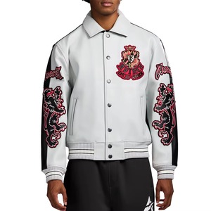 Chaqueta de Cuero Avirex de Calidad Original Hecha en Fábrica 2026 Premium para Hombre con Cuello Alto y Diseño Acolchado con Logotipo Frontal - Product Image 5