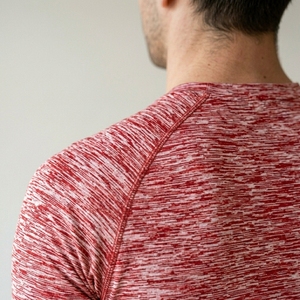 Men's Red Patterned Short Sleeve O-Neck <b>Compression</b> T-<b>Shirt</b> Slim Fit Sporty Knitted Quick Dry Workout Gym Training <b>Shirt</b> - Product Image 3