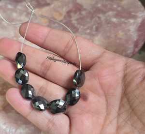 ลูกปัดมอยส์ซาไนต์สีดำทรงรี 7 เม็ด เกรด AAA แบบเจียระไนเหลี่ยม สำหรับทำเครื่องประดับมอยส์ซาไนต์ - Product Image 3