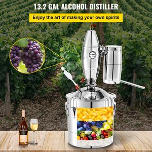 Destilador de Alcohol de Acero Inoxidable 304 de 50L (13.2 Galones), Kit Casero para Hacer Vino y Whisky con Termómetro, Alambique para Agua y Alcohol - Product Image 2