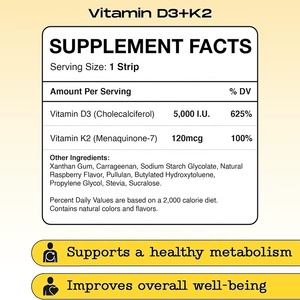 Compléments alimentaires pour le soutien immunitaire 5000 UI Calcium Vitamine D3 K2 <span class=keywords><strong>Gouttes</strong></span> liquides Vitamine D3 K2 - Product Image 2