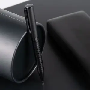 Excelentes Regalos Ejecutivos Duraderos, Bolígrafos Promocionales de Metal Negro con Diseño de Espiral en el Cuerpo - Product Image 6