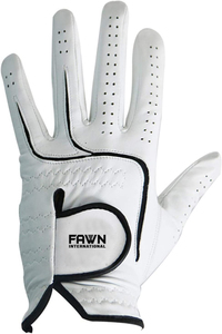 Golf Glove OEM Design Golf Accessories for Men Gloves Golf <b>Leather</b> Glove Carbretta Brown <b>White</b> Golf Gloves - Product Image 2