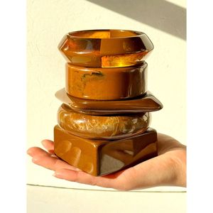 Juego de Brazaletes Artesanales de Resina para Mujer, Joyería Étnica Tradicional para Uso Diario y Ocasiones Especiales - Product Image 2