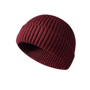 Bonnet en tricot bleu unisexe 100% acrylique, bonnet d'hiver pour le ski, couleur unie, style décontracté, taille adulte 56-58CM - Product Image 6
