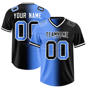 Camiseta de Fútbol Americano Personalizada para Hombre, Manga Corta, Cuello en V, Degradado Negro y Amarillo, Impresión Sublimada, Absorbe la Humedad, para Adultos - Product Image 4