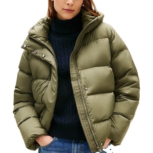 Veste d'hiver en toile tricotée sur mesure, respirante, coupe-vent, écologique, à col montant, taille régulière, pour femme, vente en gros - Product Image 1