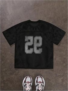 Camiseta Deportiva Negra de Malla con Número 95 Rojo, Jersey de Poliéster de Manga Corta, Ropa Deportiva - Product Image 2