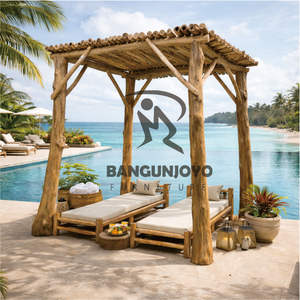 Cama Solar y Gazebo de Madera Tropical Ecológica, Resistente al Agua y Duradera para Uso en Exteriores en Hoteles y Villas - Product Image 4