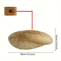 Lampe suspendue ovale en bambou pour la décoration du plafond de la maison, éclairage de salle à manger et de chambre à coucher