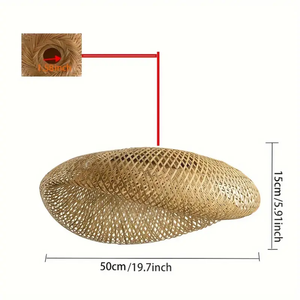 Bamboo Oval Pendant Lamp for Home Ceiling Decoration <b>Dining</b> Room and Bedroom <b>Lighting</b> - Product Image 3