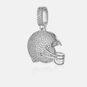 Colgante de casco de fútbol americano de plata 925, joyería Hip Hop, colgante grueso con incrustaciones de moissanita VVS para hombre, colgante Ice Legacy - Product Image 6