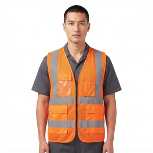 Gilet de sécurité unisexe haute visibilité avec bandes réfléchissantes et plusieurs poches pour usage professionnel - Product Image 3
