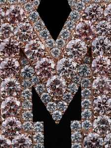 Colgante de Plata de Ley 925 con Baño de Oro Rosa, Letra Inicial Personalizada M y Moissanita VVS Iced Out, Joyería Hip Hop para Regalo - Product Image 3