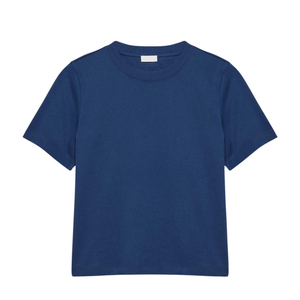 Women Blue Cotton T Shirt Casual Loose Fit Short Sleeve Crew Neck Tee OEM ODM Manufacturer Custom Wholesale Bulk NewStyle - Product Image 1