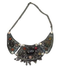 Collier en résine à maillons larges style vintage, mélange de couleurs, punk, ajouré, gros maillons ronds, longue chaîne en résine acrylique, art mural - Product Image 1