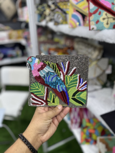 Bolso mensajero de algodón hecho a mano de diseñador de estilo bohemio indio para mujer, monedero pequeño con cuentas, bolso de compras de noche, venta al por mayor - Product Image 4