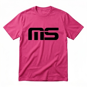 T-shirt à manches courtes avec logo personnalisé noir imprimé sur le devant, style décontracté col rond en jersey - Product Image 1