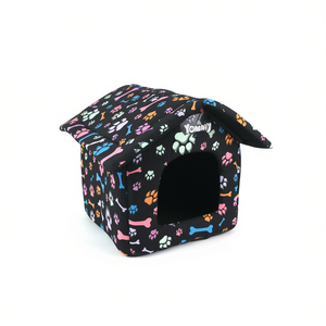 Cuccia per animali Yommy L 54x58x49cm con design colorato a impronte di zampe per cani e gatti - Product Image 2