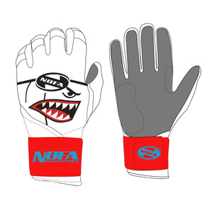 NOFA Batting Gloves Red Padded <b>Hook</b> And Loop Closure Unisex Adult Training Glove - Product Image 1