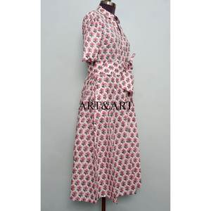 Vestido de Verano Bohemio de Algodón para Mujer, Estilo Vintage, Hecho a Mano, Dulce y Natural, de Manga Corta, Largo hasta el Tobillo, Silueta en A, Casual - Product Image 5