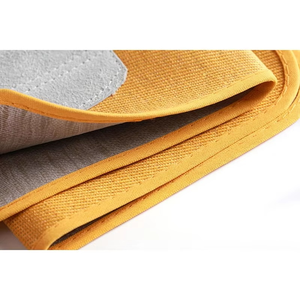 Gants de travail de sécurité robustes en cuir croûte, dos en toile, paume renforcée, manchette longue, protection pour le travail de construction - Product Image 4